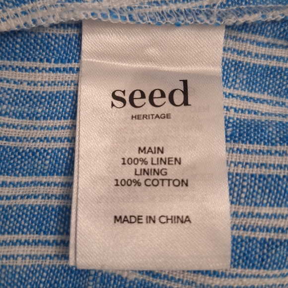 NWOT SEED HERITAGE  Striped Blue Midi Dress - Picture 7 of 8